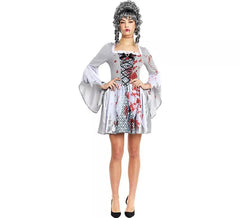 Costume da zombie grigio di Maria Antonietta per donna