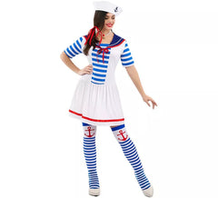 Costume da marinaio a strisce per una donna