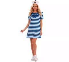 Costume da marinaia a righe blu per donna