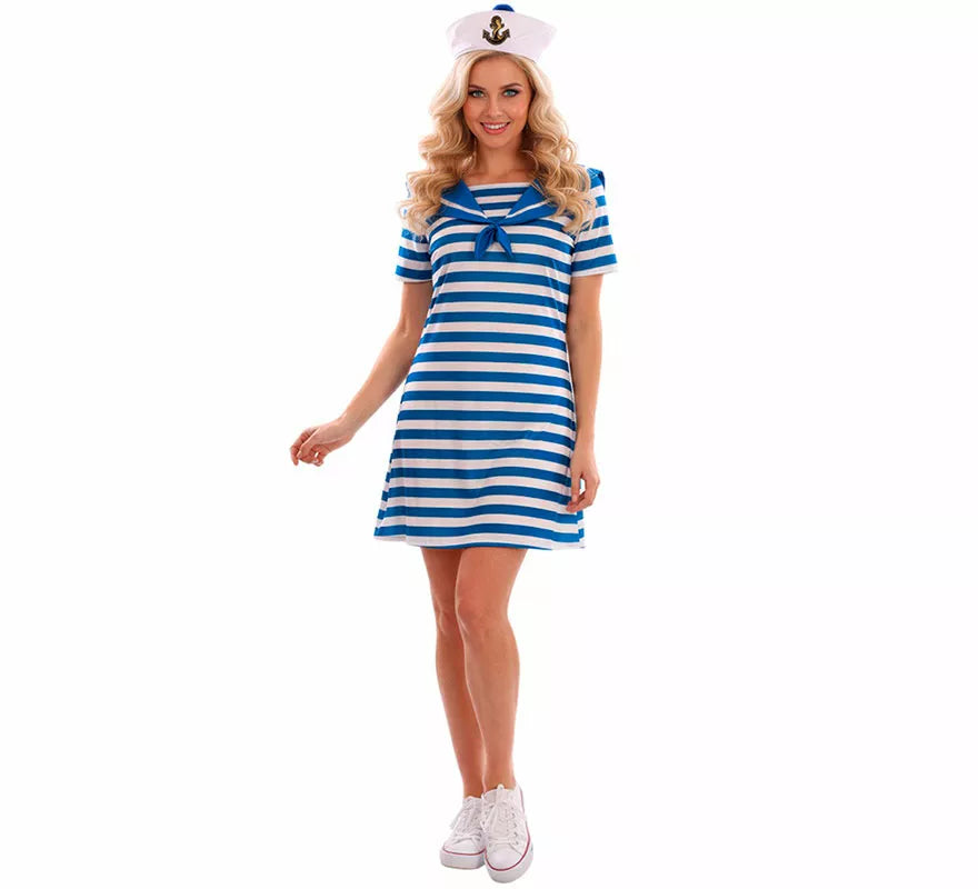 Translation missing: it.Disfraz de Marinera azul a rayas para mujer