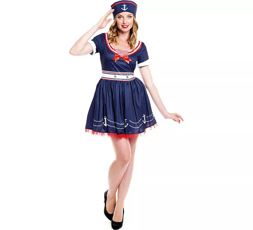Translation missing: it.Disfraz de Marinera azul marino Pin Up para mujer