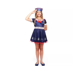 Costume da marinaia Pin Up blu navy per bambina