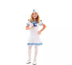 Costume da Marinaia blu e bianco per bambina