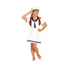 Costume da marinaio bianco in abito per bambina