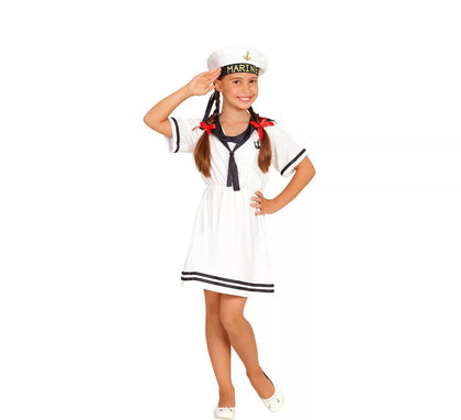 Disfraz de Marinera Blanco en Vestido para niña