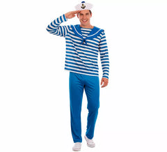 Costume da marinaio a righe blu per uomo