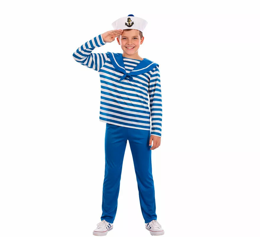Translation missing: it.Disfraz de Marinero azul a rayas para niño