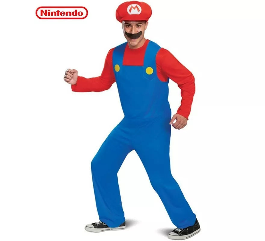 Translation missing: it.Disfraz de Mario Nintendo Super Mario Brothers clásico para hombre