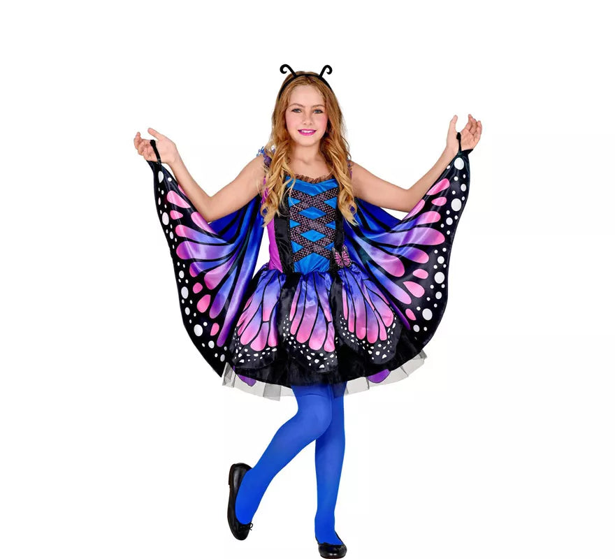 Translation missing: es.Disfraz de Mariposa Azul con Alas para niña