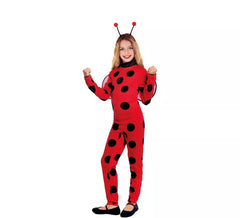 Costume da coccinella a pois neri per bambina