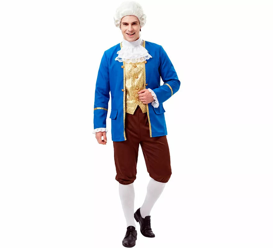 Translation missing: it.Disfraz de Marqués de Época azul para hombre