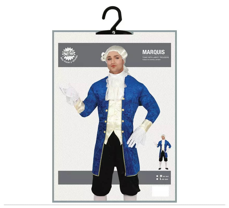 Translation missing: it.Disfraz de Marqués Distinguido Azul para hombre
