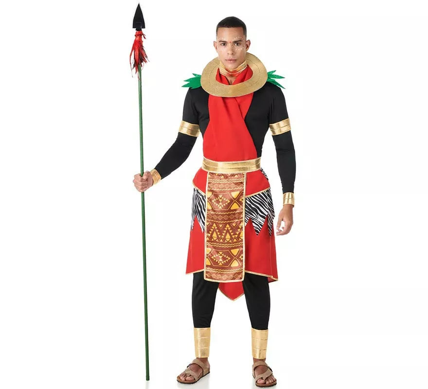 Translation missing: it.Disfraz de Masai Africano rojo elegante para hombre