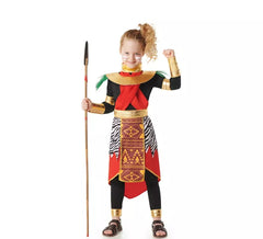 costume rosso africano Masai per bambini