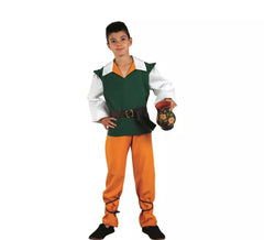 Costume medievale verde e arancione per bambino