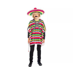 Costume messicano poncho multicolore per bambino
