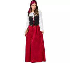 Costume mesonera granato medievale per le donne