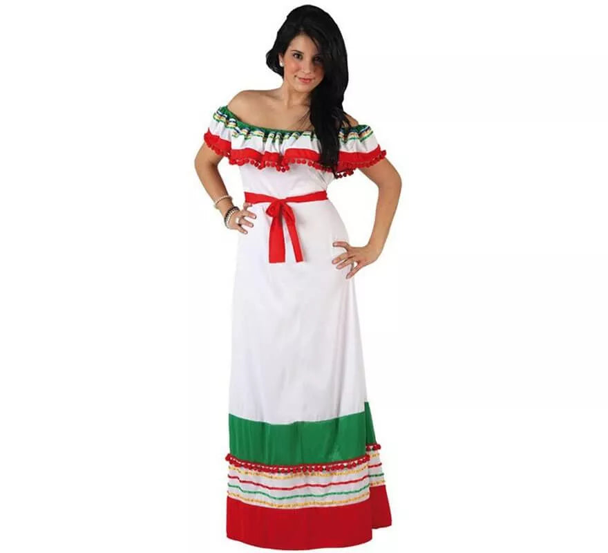 Translation missing: it.Disfraz de Mexicana Tricolor para mujer