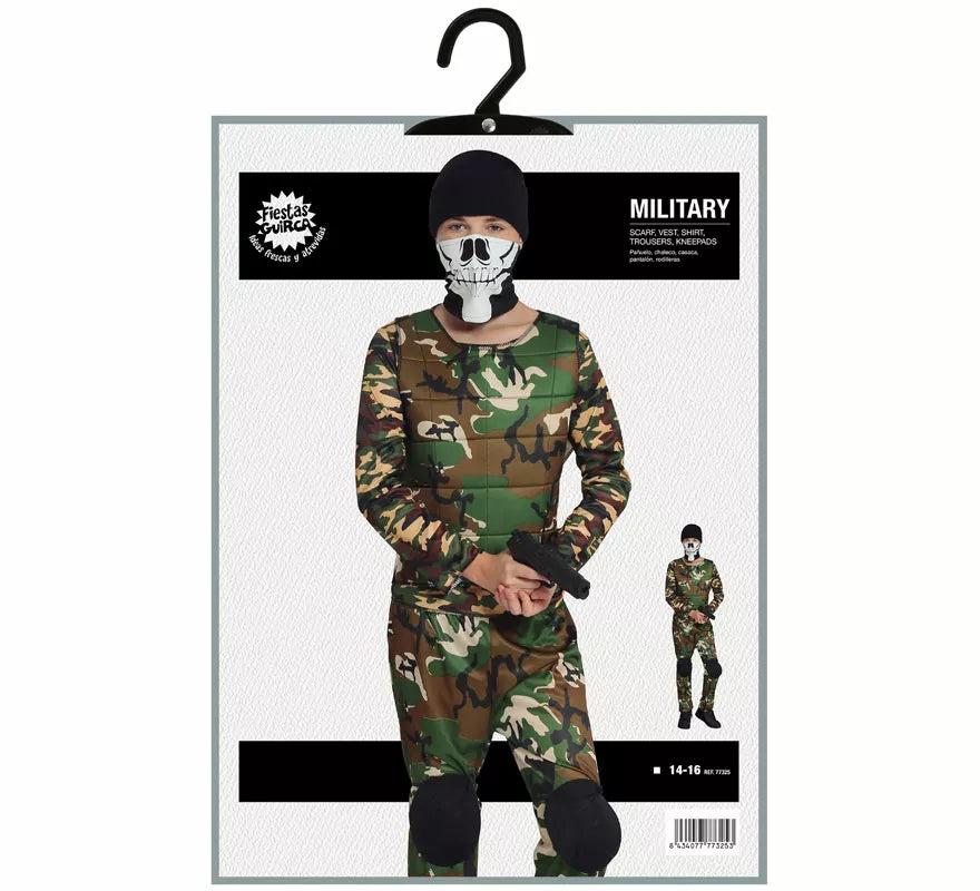 Translation missing: it.Disfraz de Militar de Camuflaje para adolescente