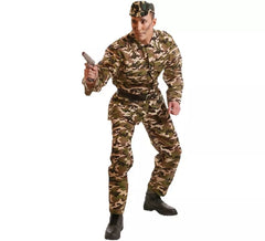 Disfraz de Militar de camuflaje para hombre