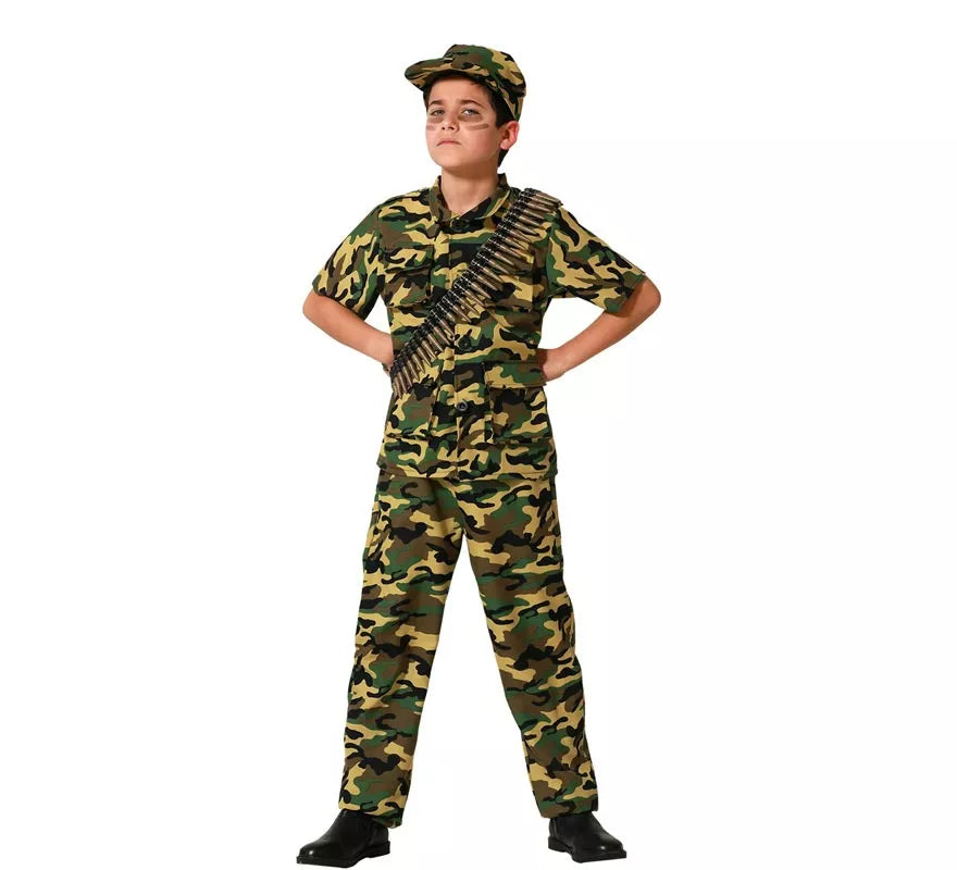 Translation missing: it.Disfraz de Militar traje camuflado para niño