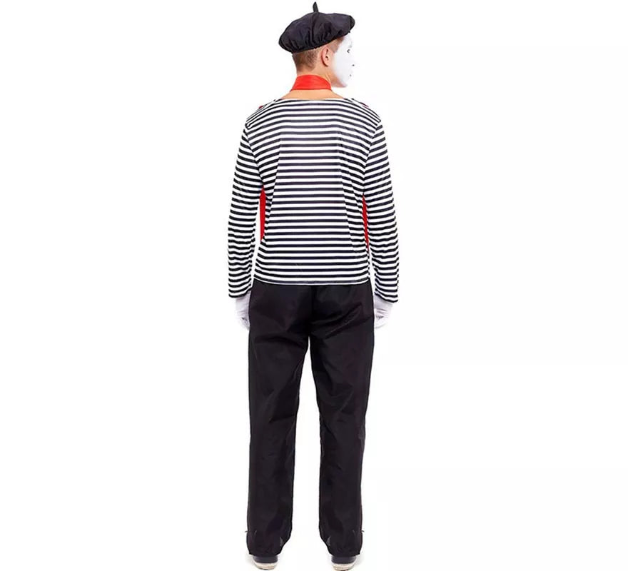 Translation missing: it.Disfraz de Mimo a rayas para hombre