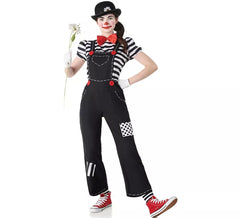 Costume da mimo divertente a righe per donna