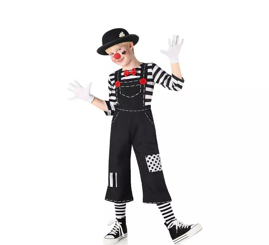 Translation missing: it.Disfraz de Mimo divertido a rayas para niños