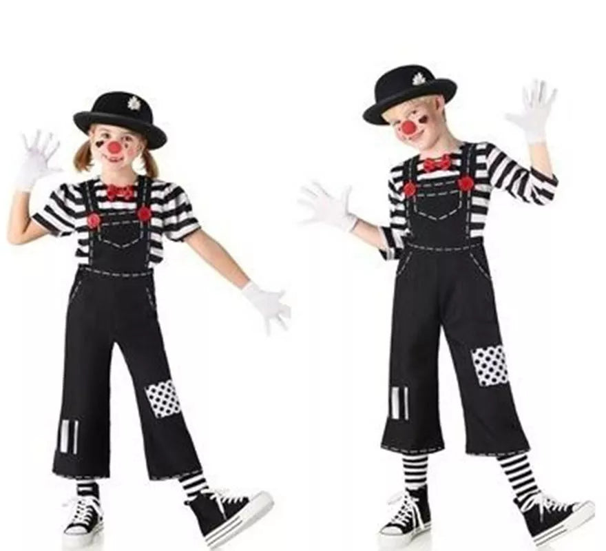 Translation missing: it.Disfraz de Mimo divertido a rayas para niños