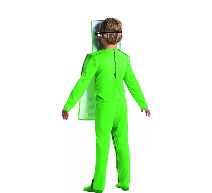 Translation missing: it.Disfraz de Minecraft Creeper verde para niño
