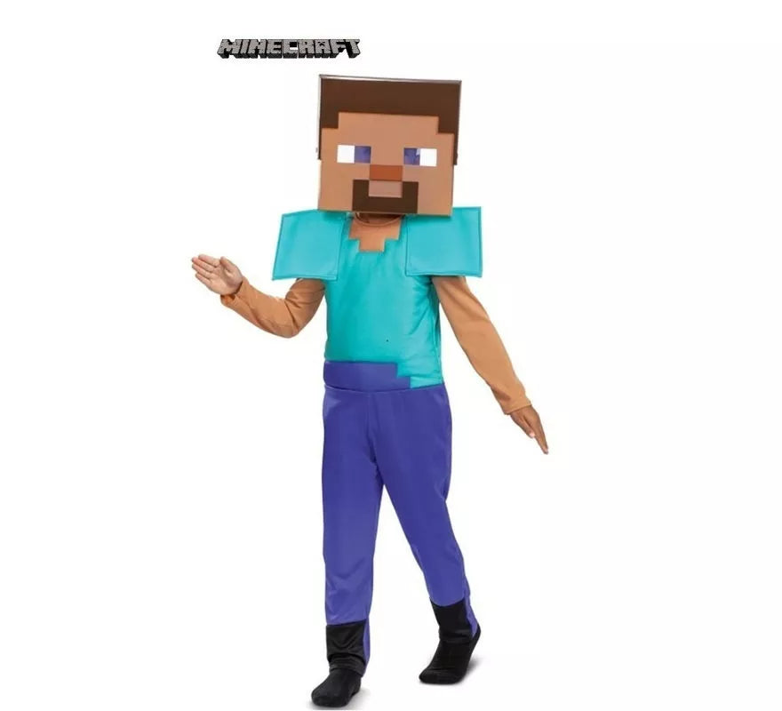 Translation missing: it.Disfraz de Minecraft Steve Lujo para niño