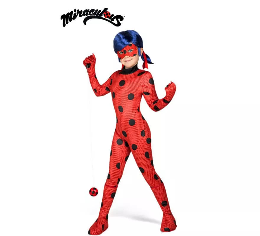 Translation missing: it.Disfraz de Miraculous Ladybug con peluca para niña
