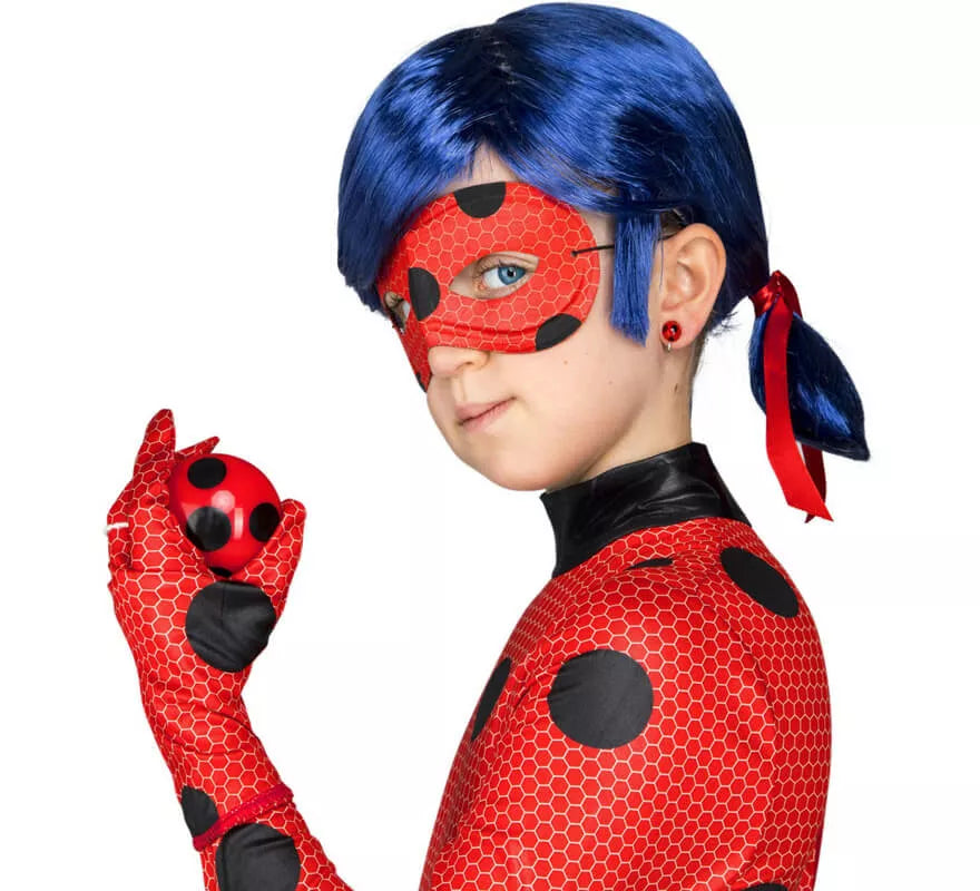 Translation missing: es.Disfraz de Miraculous Ladybug con peluca para niña