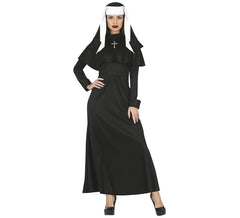 Costume da suora gotica con tunica nera per donna
