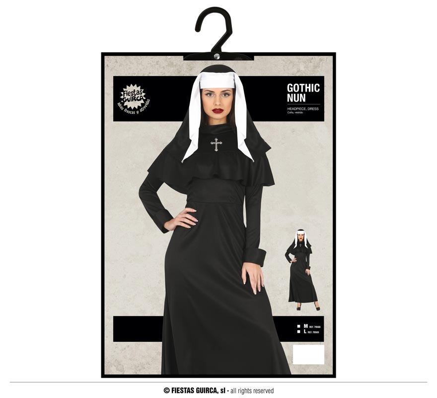 Translation missing: it.Disfraz de Monja Gótica con túnica negra para mujer