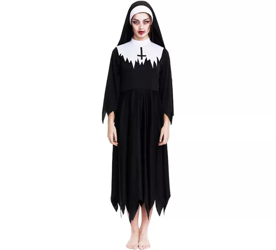 Translation missing: es.Disfraz de Monja Zombie túnica con picos para mujer