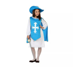 Costume da Moschettiera azzurro per bambine