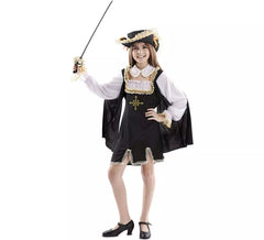 Costume da moschettiere blu per bambina