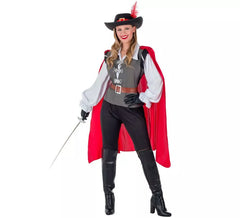 Costume da Moschettiere grigio per donna