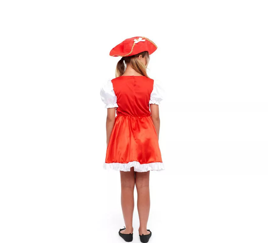 Disfraz de Mosquetera Roja en Vestido para niña