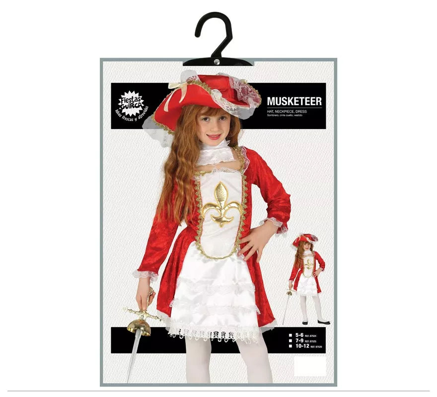 Translation missing: it.Disfraz de Mosquetera roja Flor de Lis para niña