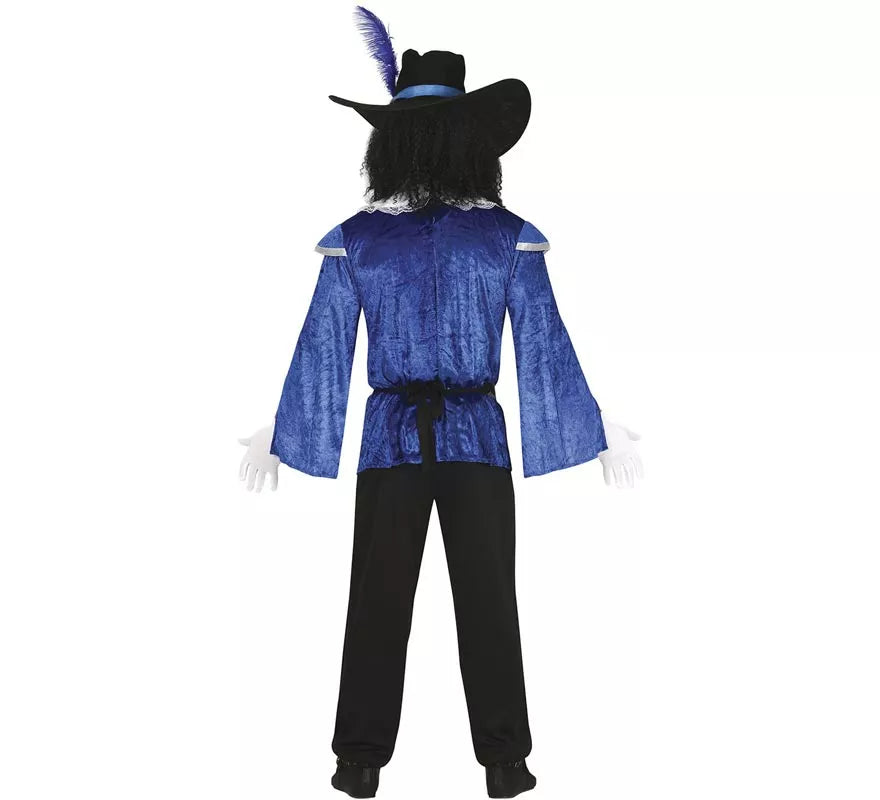 Translation missing: it.Disfraz de Mosquetero Azul Elegante para hombre