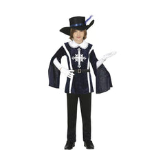 Elegante costume da moschettiere blu per bambino