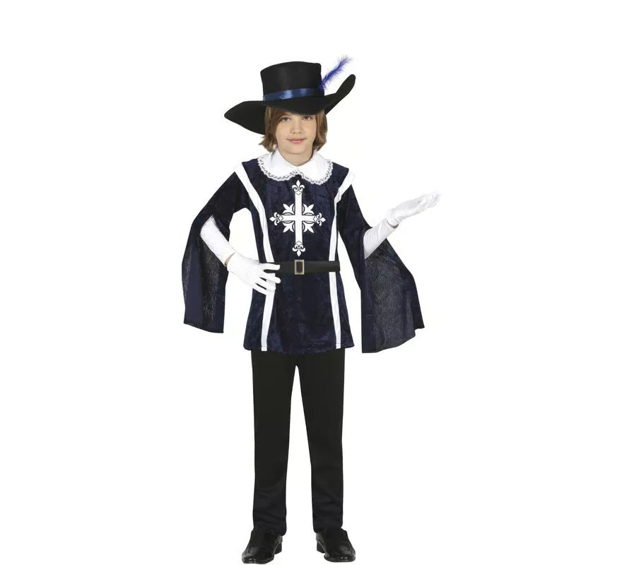 Translation missing: es.Disfraz de Mosquetero Azul Elegante para niño
