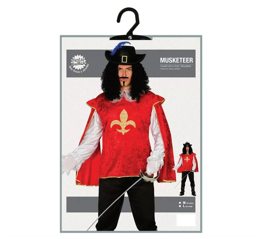 Disfraz de Mosquetero rojo para hombre