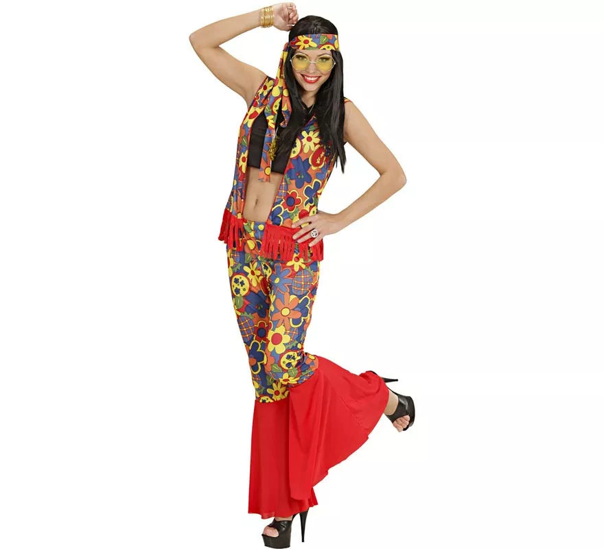 Translation missing: it.Disfraz de Mujer Hippie con cinta y medallón para mujer