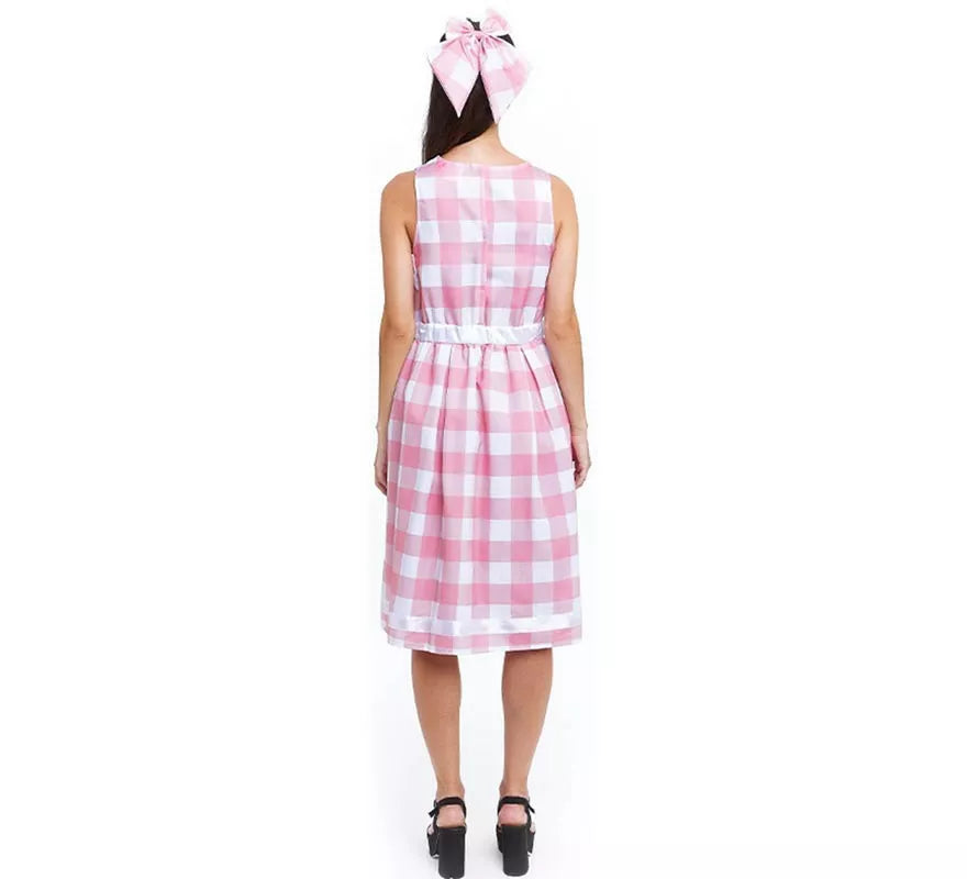 Translation missing: it.Disfraz de Muñeca a cuadros rosa y blanco para mujer