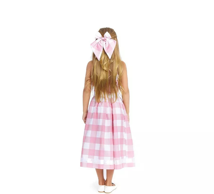 Translation missing: it.Disfraz de Muñeca a cuadros rosa y blanco para niña