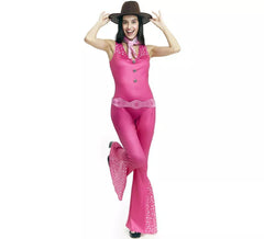 Disfraz de Muñeca Famosa Vaquera fucsia para mujer