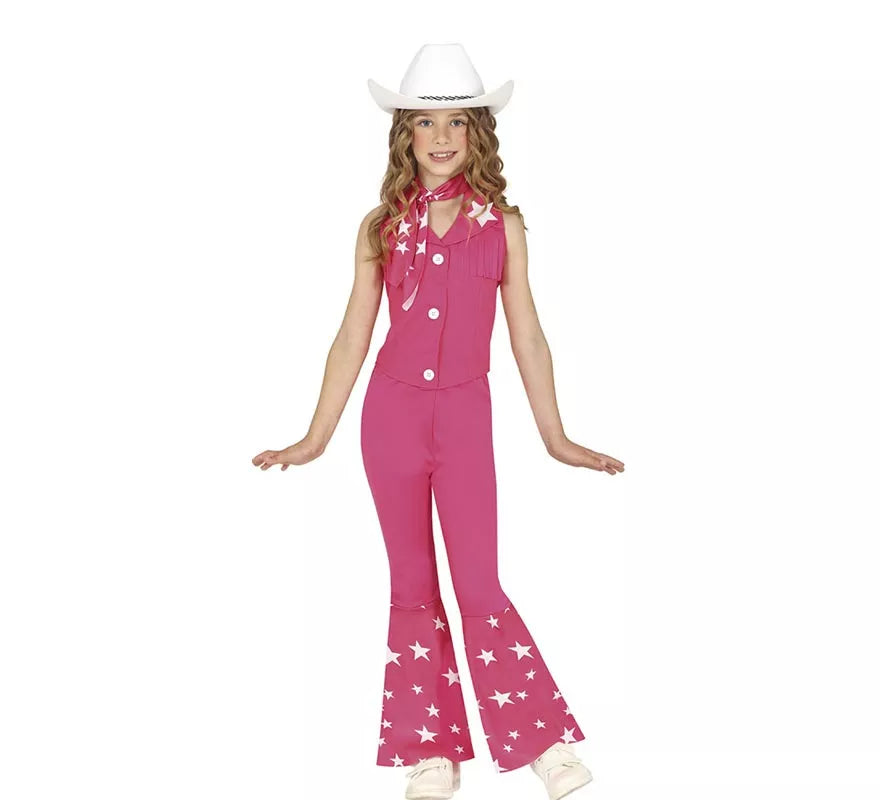 Translation missing: es.Disfraz de Muñeca Vaquera rosa para niña